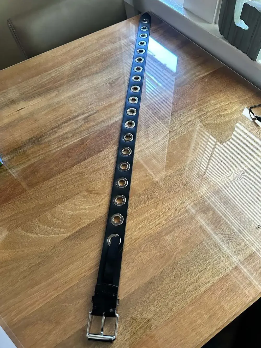 AllSaints 42mm Eyelet Grommet Leather Belt